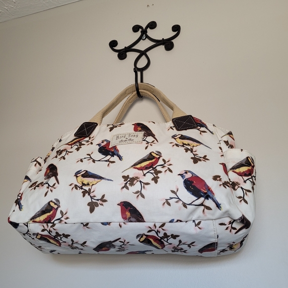 LESSER & PAVEY UK "Bird Song" Laminated Cotton Canvas Ladies Tote Bag - Picture 7 of 13